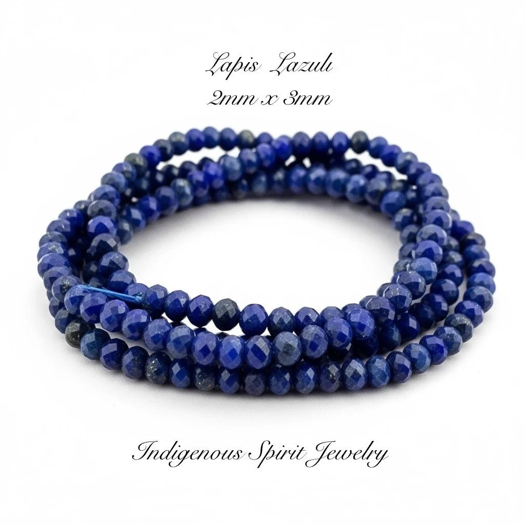 Faceted Gemstone Beads (2mm x 3mm)