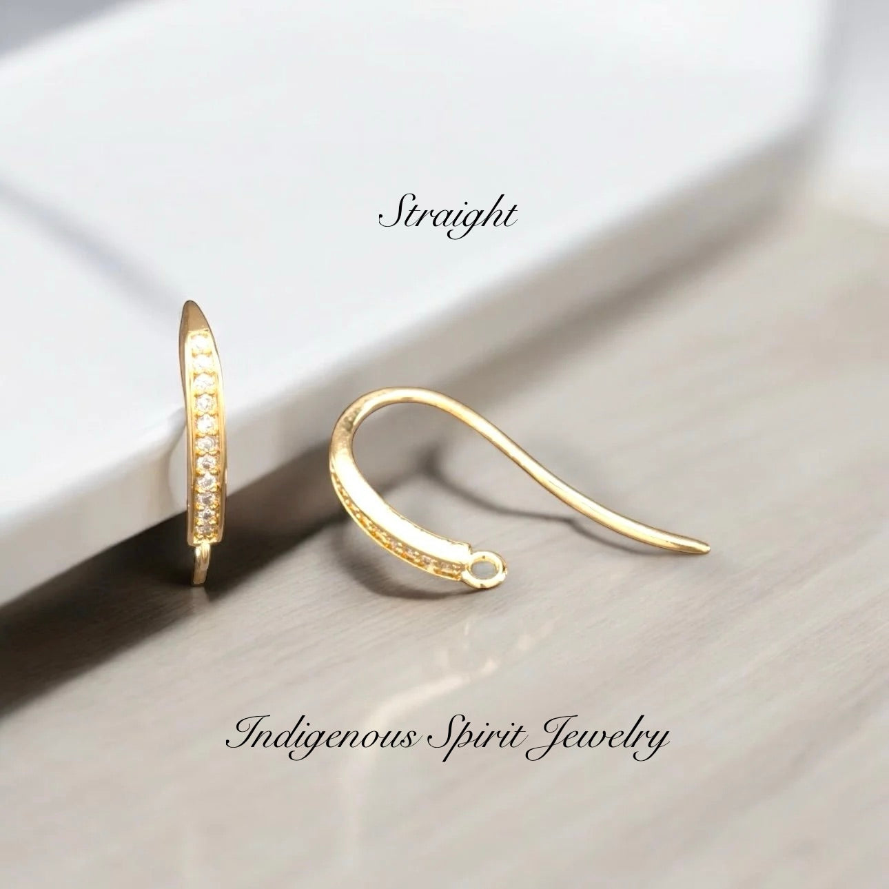 Fancy 18k Gold Plated Findings with Cubic Zirconia Crystals