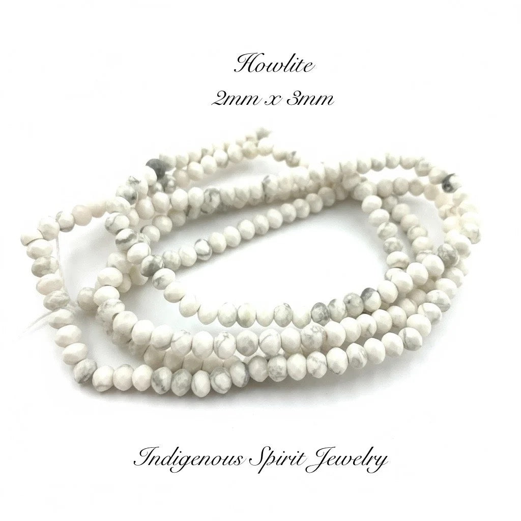 Faceted Gemstone Beads (2mm x 3mm)