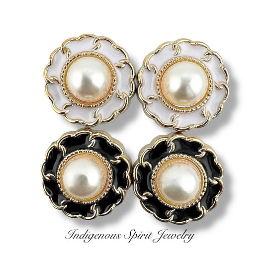 25mm Fancy Edge Imitation Pearl Cabochons