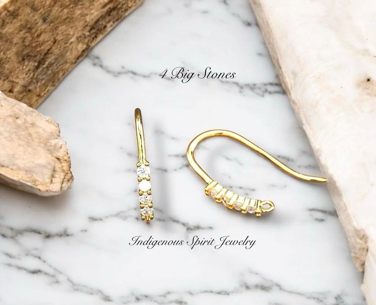 Fancy 18k Gold Plated Findings with Cubic Zirconia Crystals