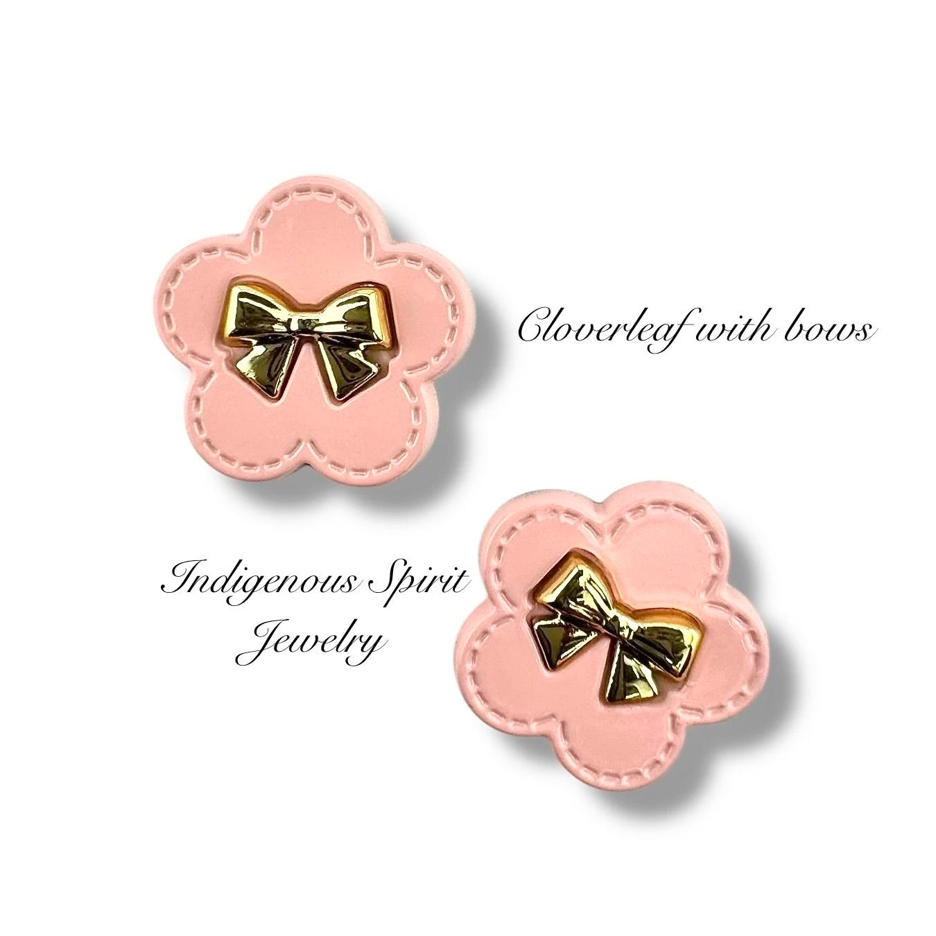Pink Back, Gold Enamel Raised Design Cabochon Collection