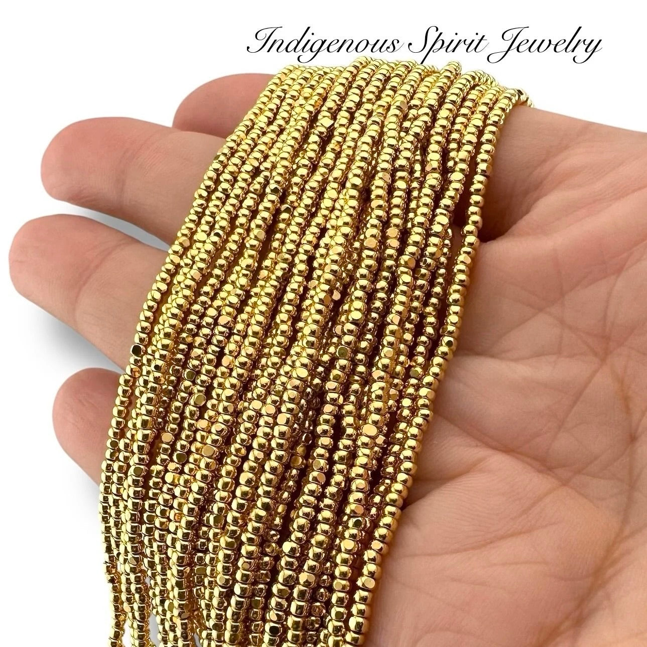 24k Gold Plated Charlotte Cut Precosia Beads (12 Strand - 40g)