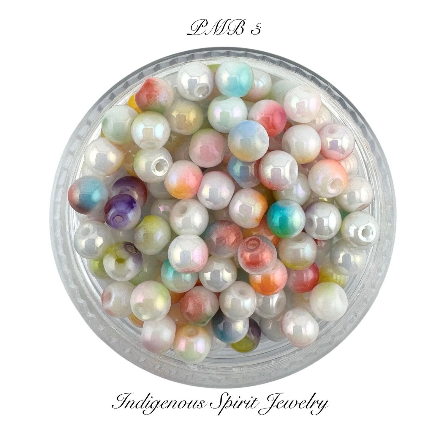 4mm Multi-coloured Glass Pearls