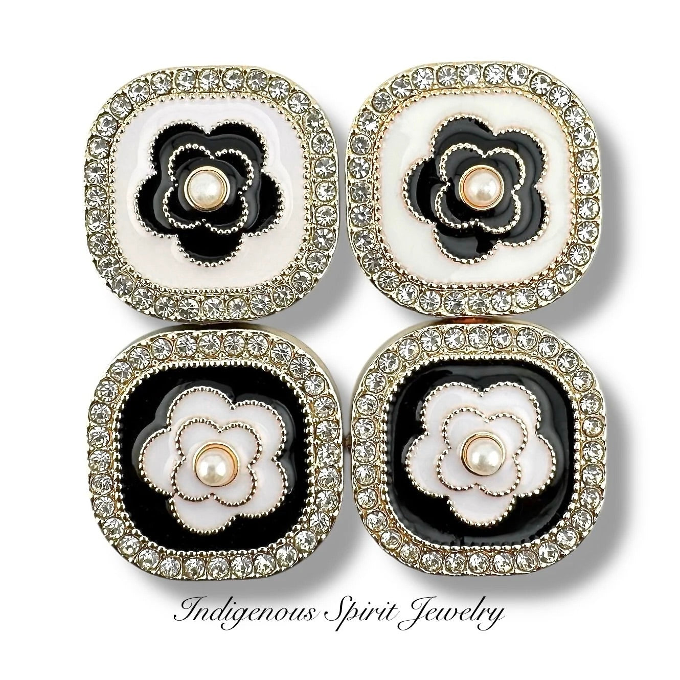 22mm Middle Rose Square Shaped Cabochons