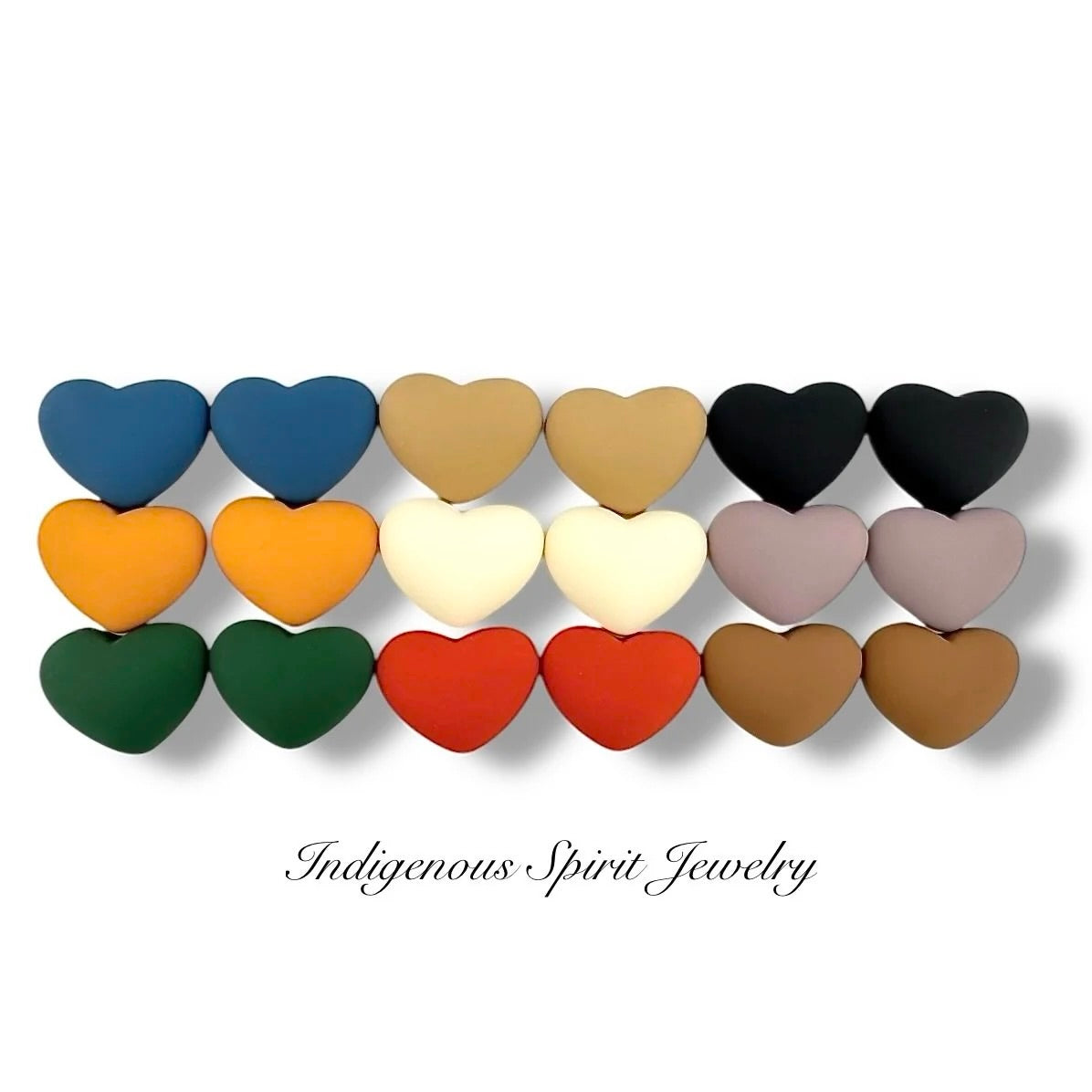 Matte Heart Cabochons (17 mm x 22 mm)