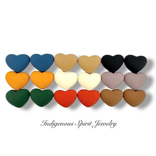Matte Heart Cabochons (17 mm x 22 mm)