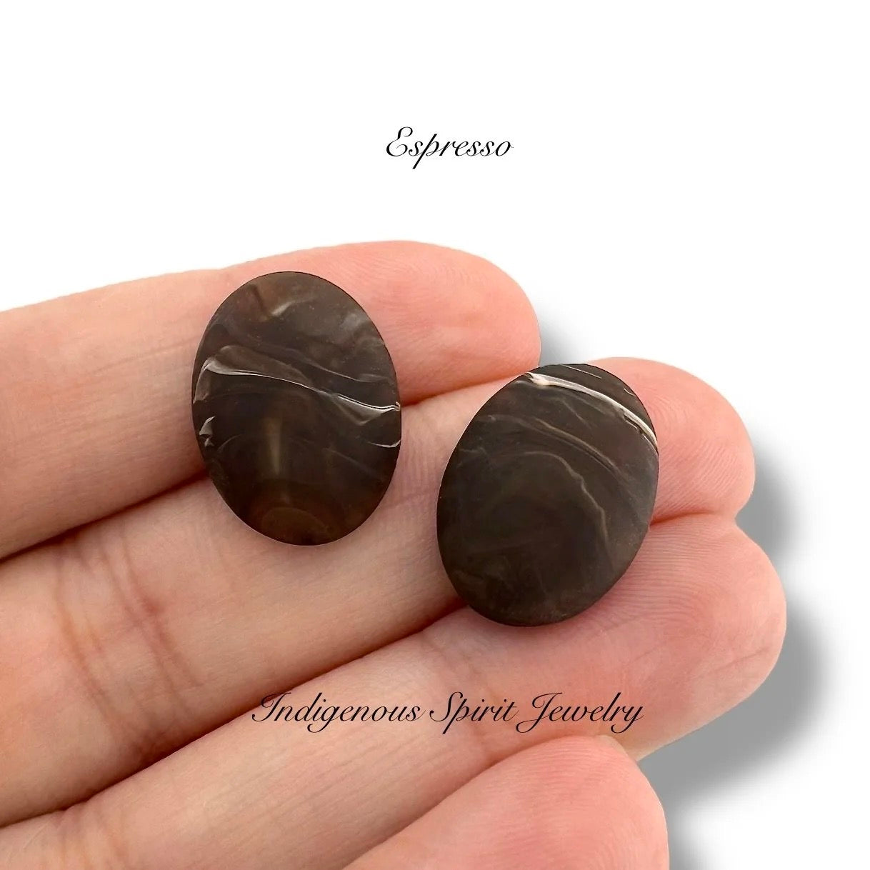 Oval Swirl Design Matte Cabochons
