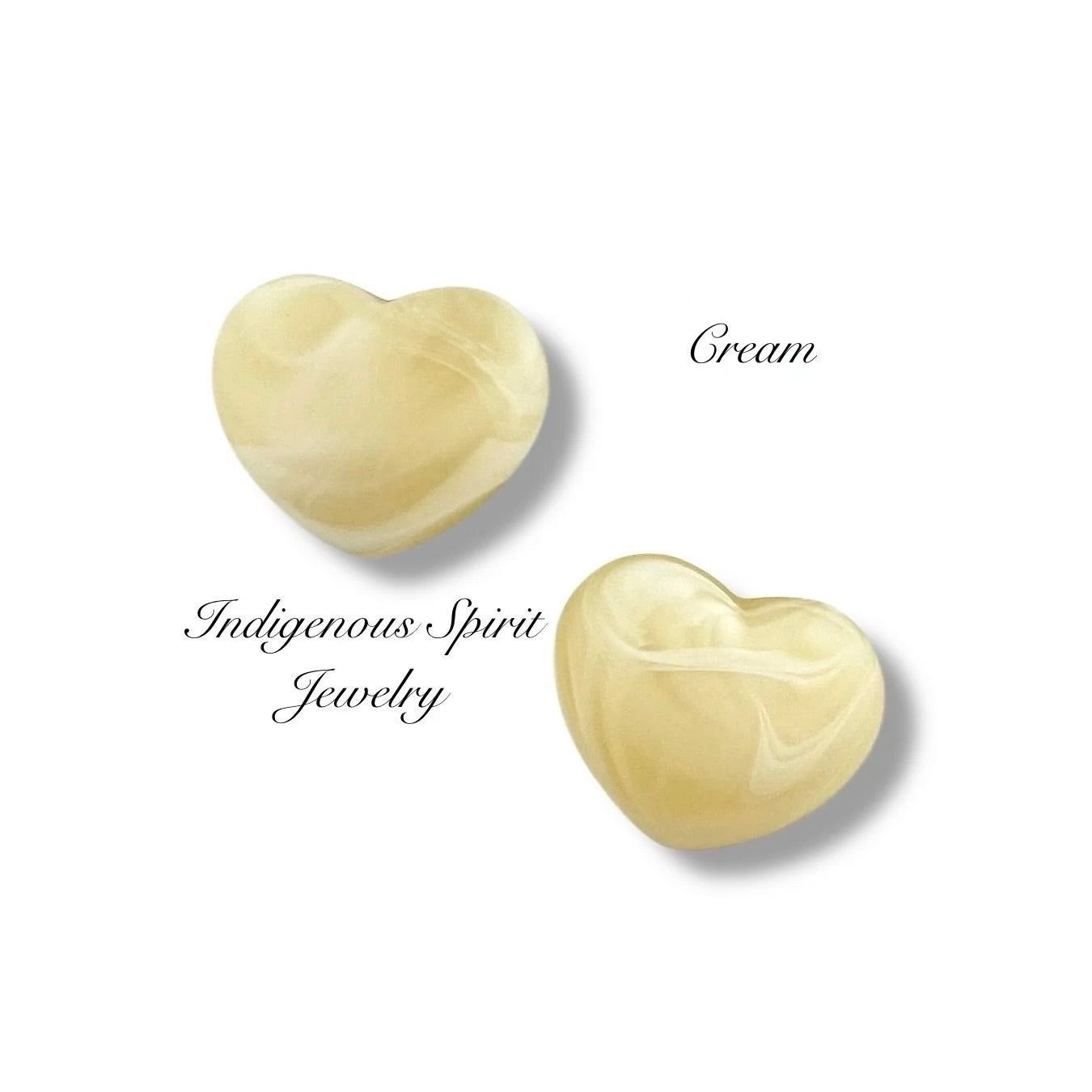 White Swirl Matte Heart Shaped Cabochons