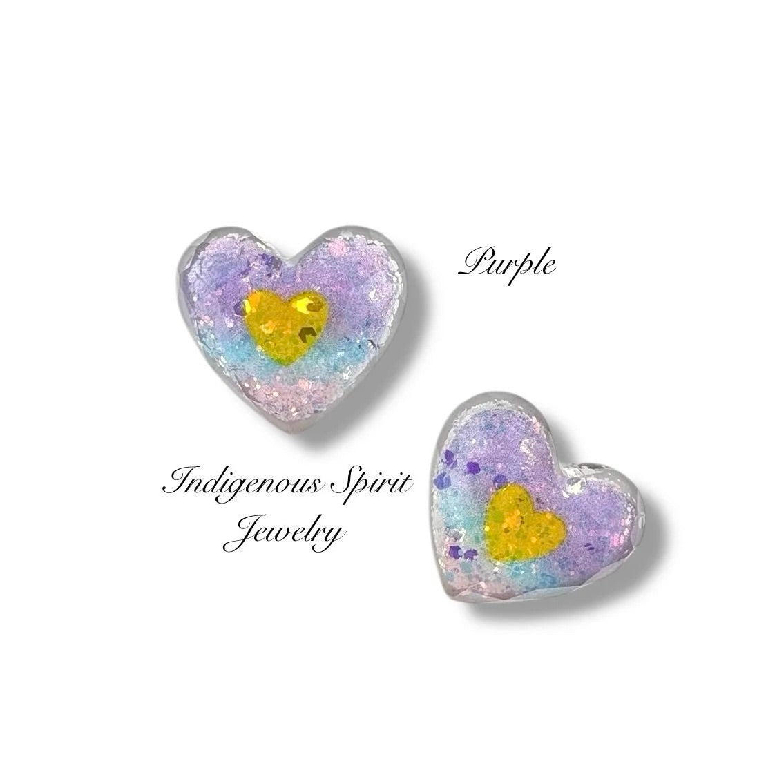Glitter Confetti Inner Heart Cabochons