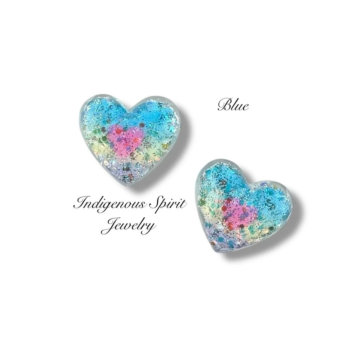Glitter Confetti Inner Heart Cabochons