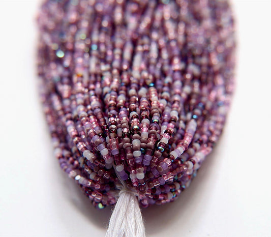 Purple Lilac Lavender Designer Mix Charlotte Cut Beads (11/0)