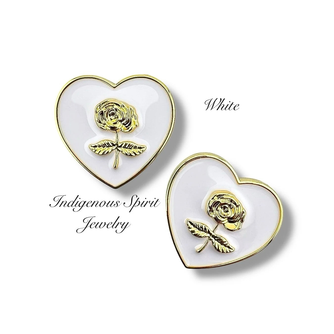 Large Heart Shaped Cabochons With Roses