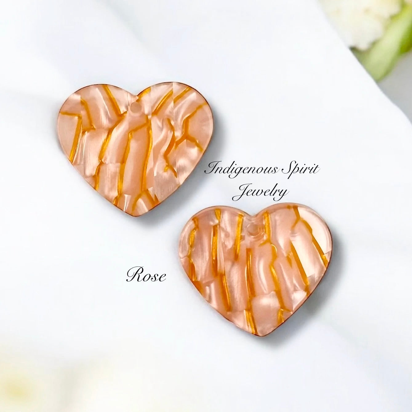 Gold Vein Heart Shaped Cabochons