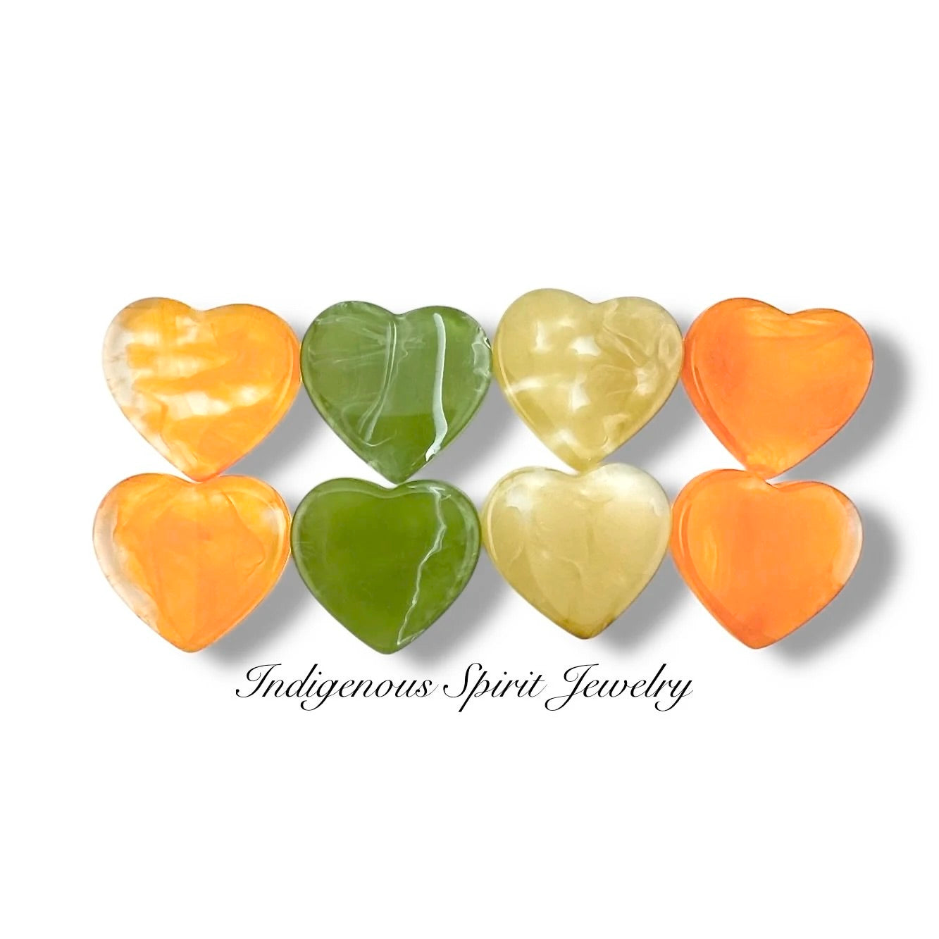 Halo Resin Heart Shaped Cabochons