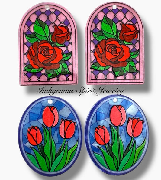 Rose & Tulip Acrylic Cabochons