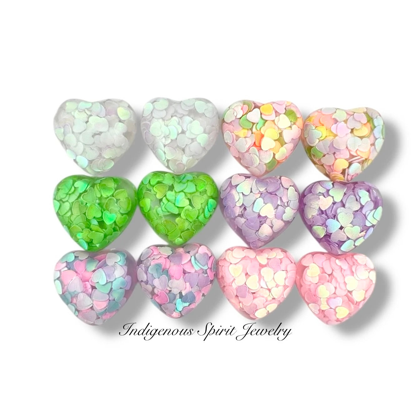 Confetti Hearts in Resin Hearts
