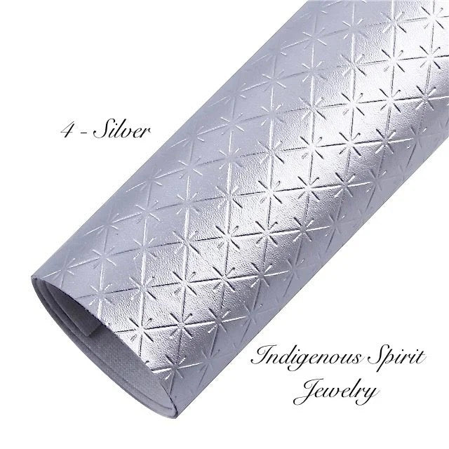 Star Pattern Faux Leather Backing