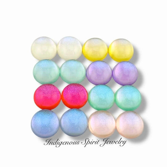 20mm Lab Created Glitter Resin Cabochons
