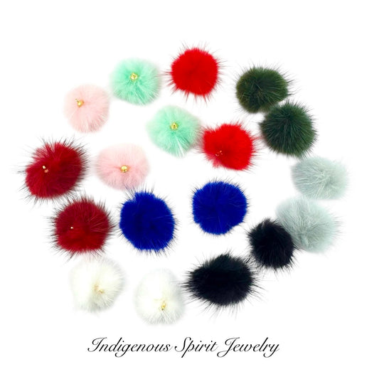 Mink Fur Balls with Small Connectors