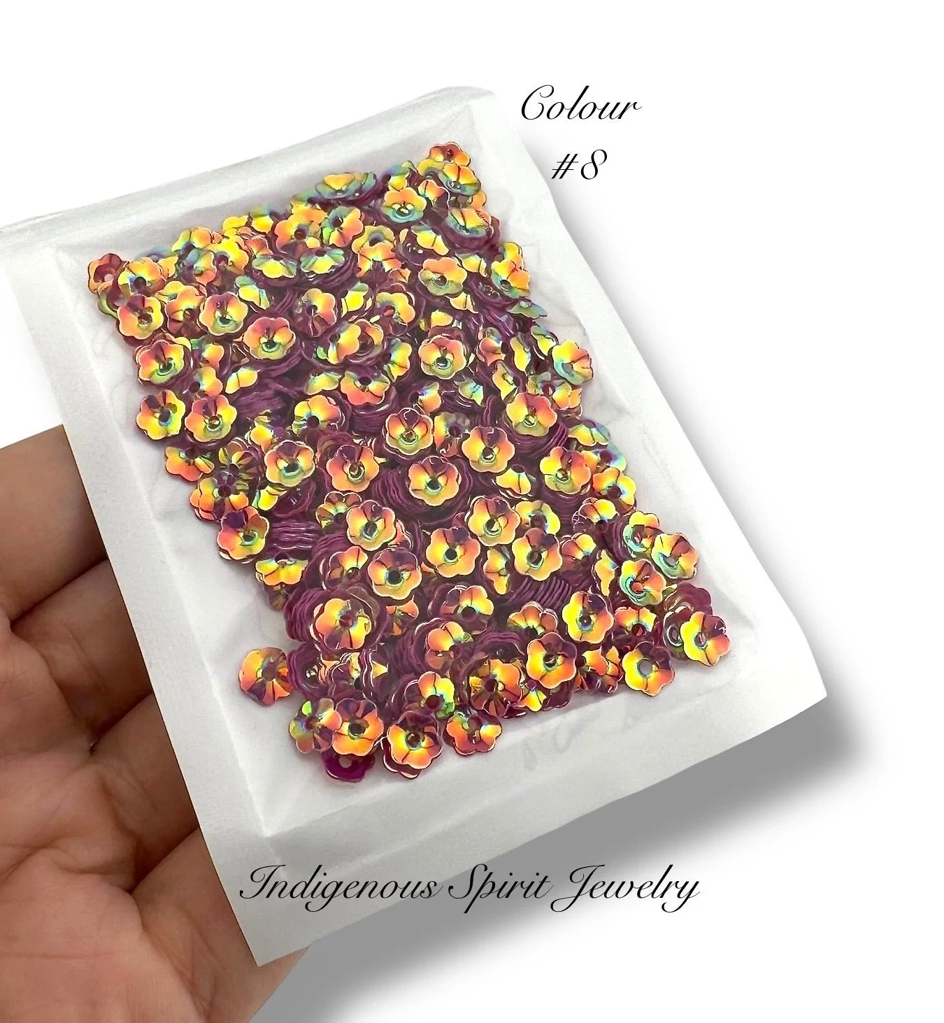 6mm Flower Cut Sequins - 20 AB Colours