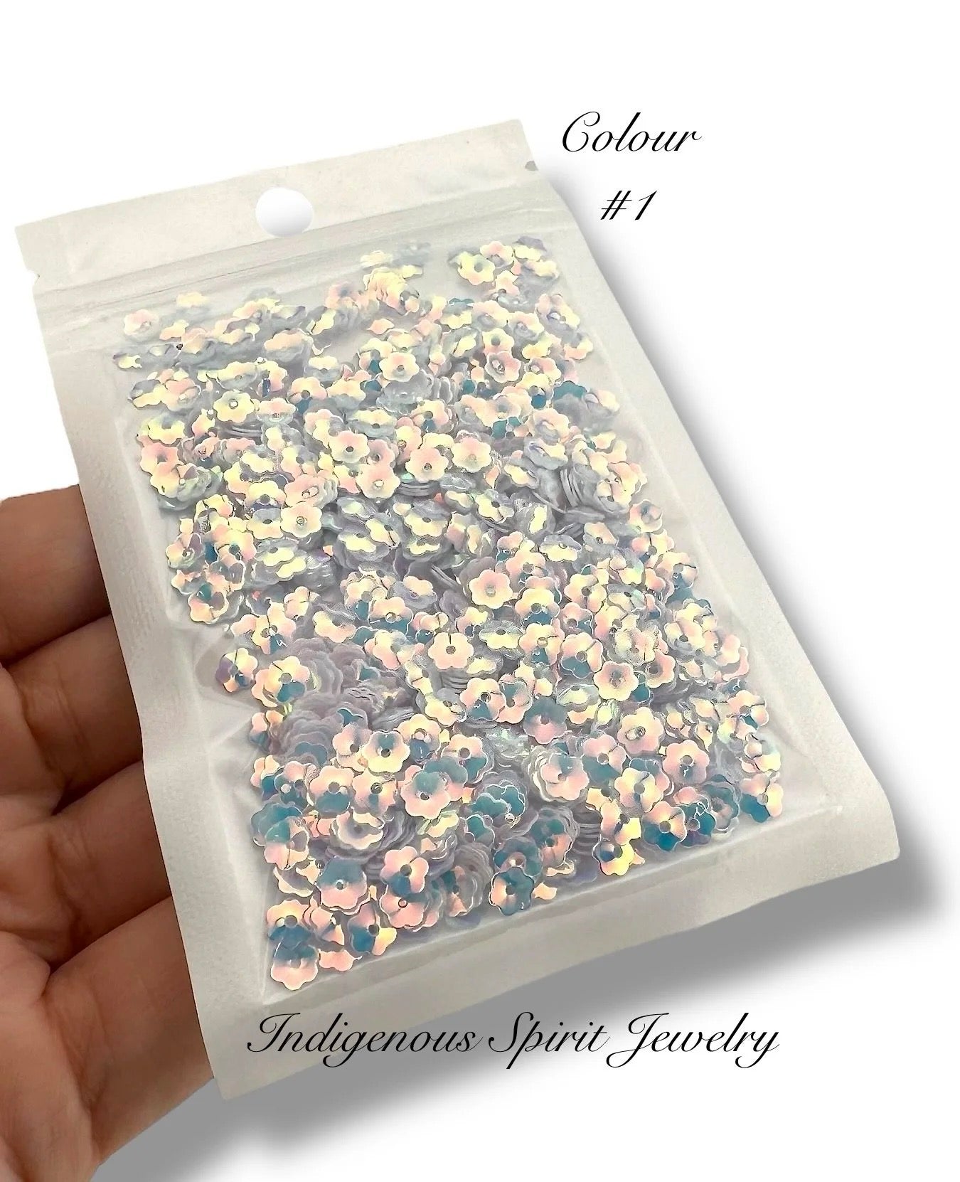 5mm Flower Cut Sequins - 20 AB Colours