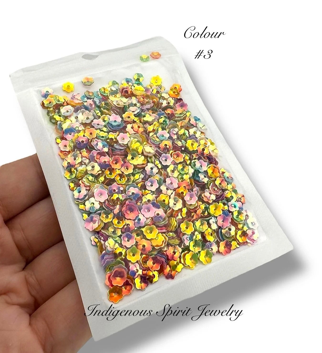 5mm Flower Cut Sequins - 20 AB Colours