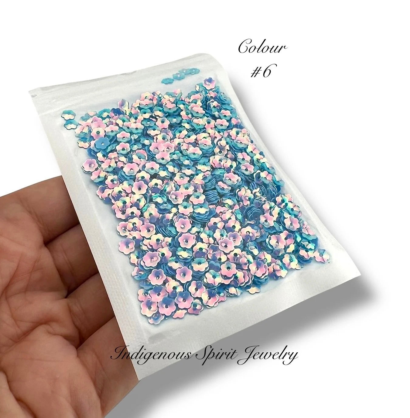 5mm Flower Cut Sequins - 20 AB Colours