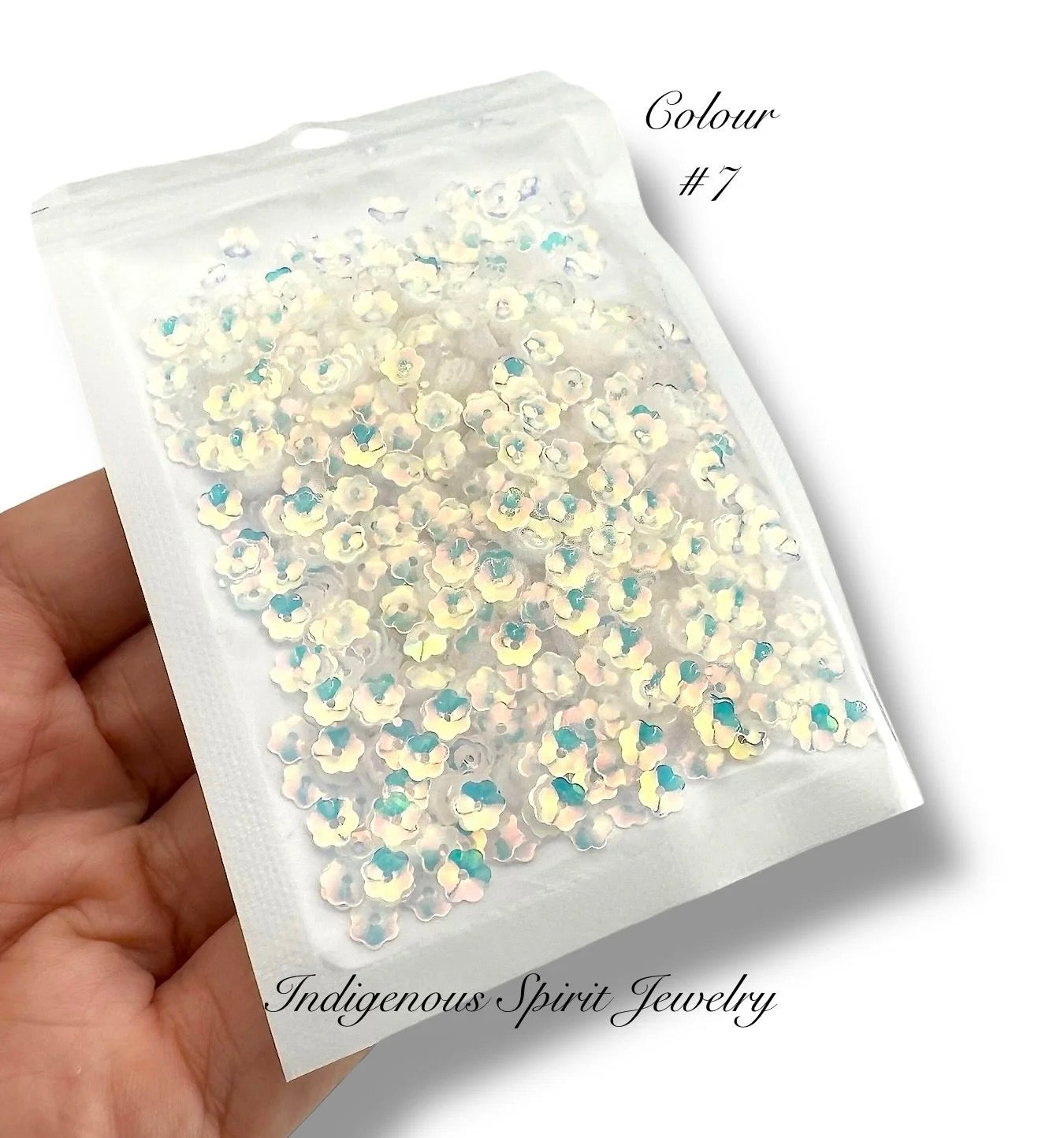 5mm Flower Cut Sequins - 20 AB Colours
