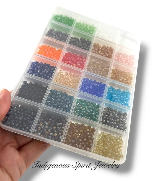 4mm Glass Rondelle Bead Set (2640 Pieces per box)