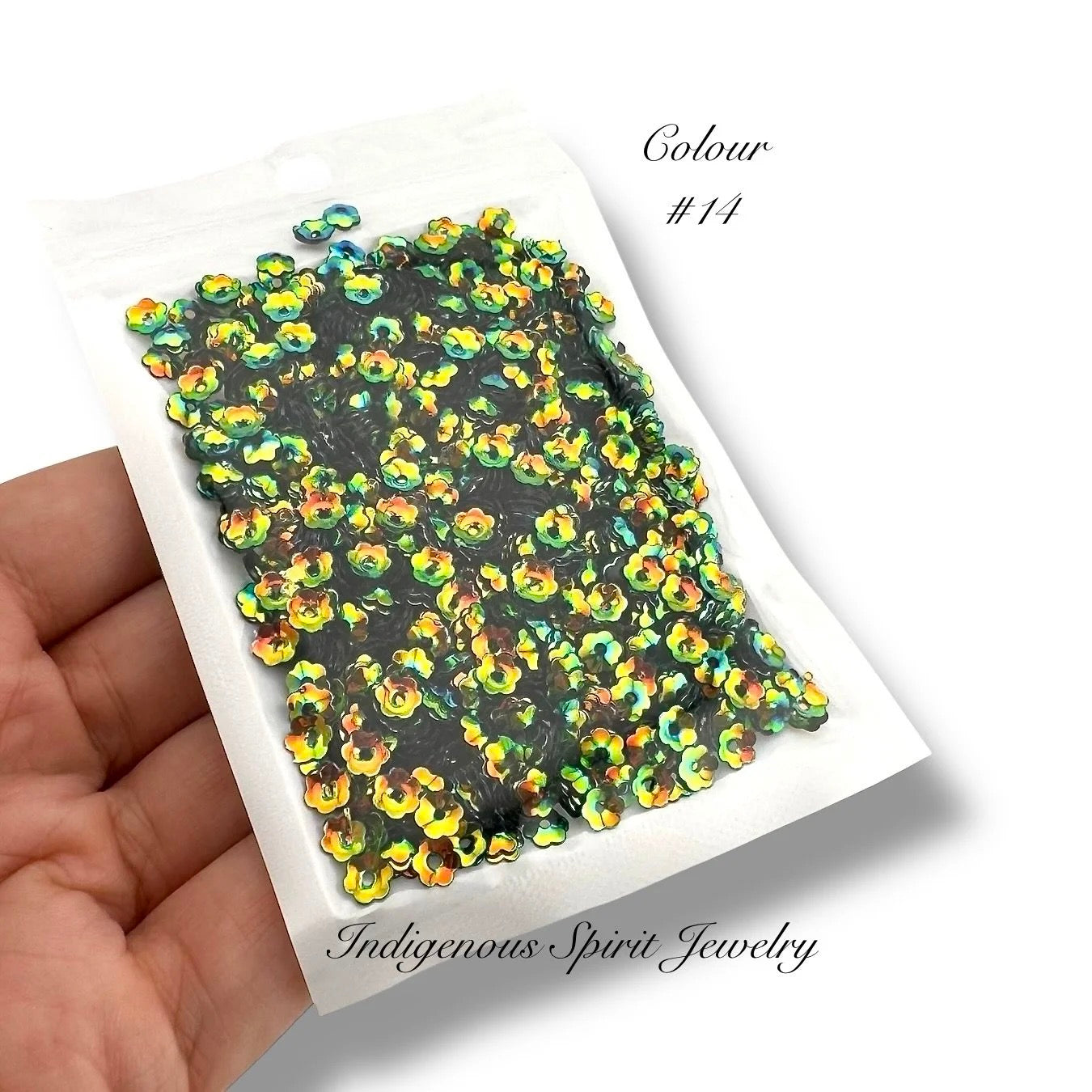 5mm Flower Cut Sequins - 20 AB Colours