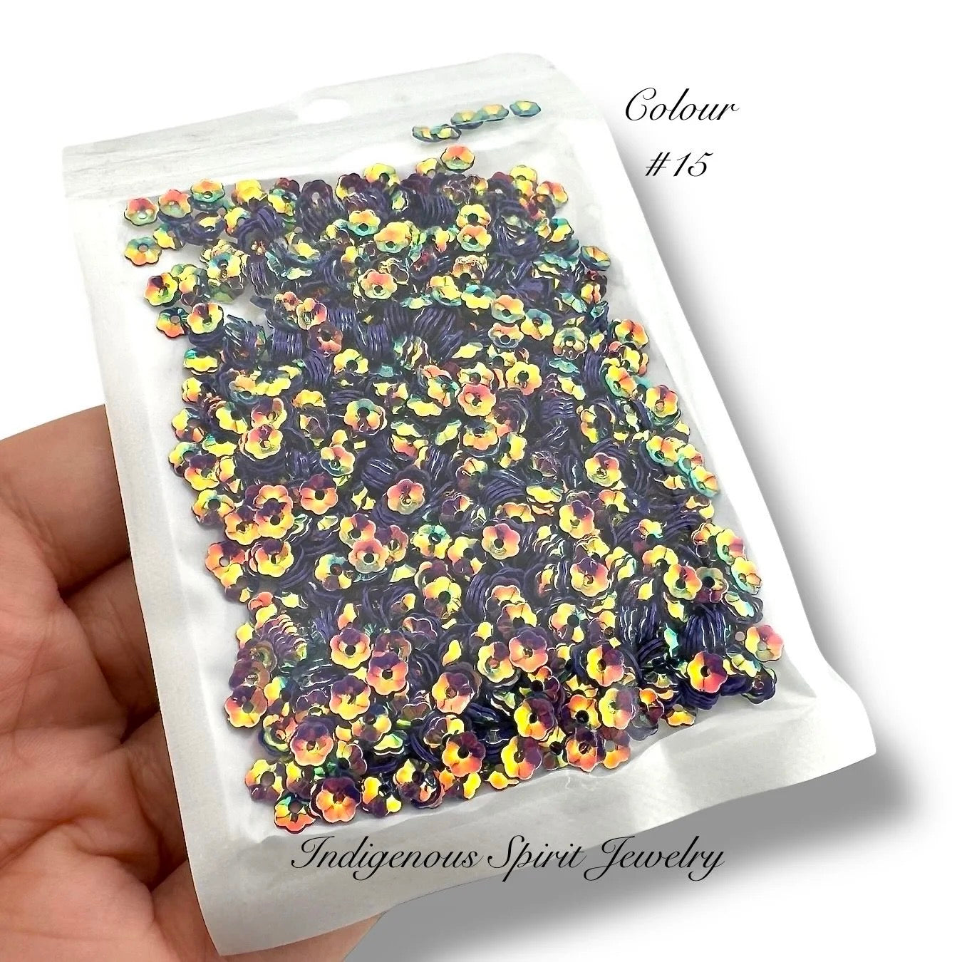 5mm Flower Cut Sequins - 20 AB Colours