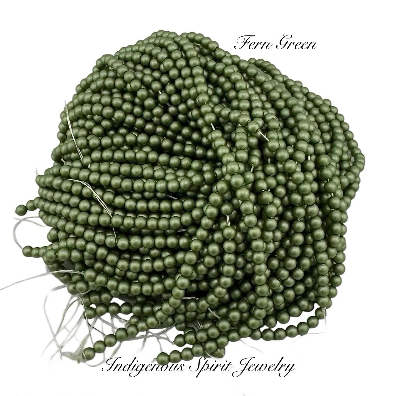 4mm Fern Green - Matte Pearl Bead