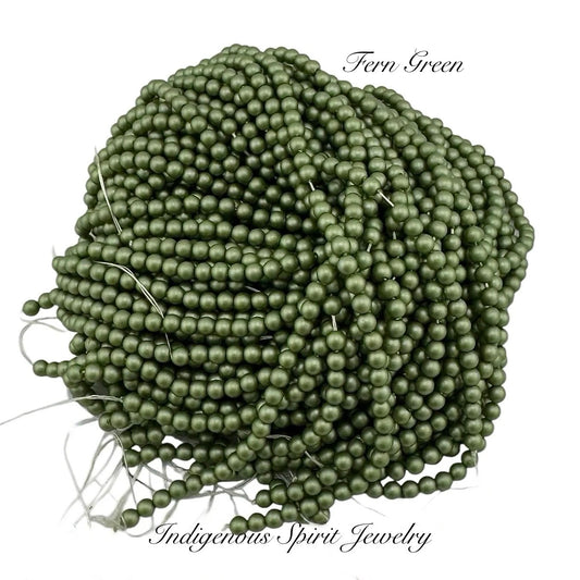 4mm Fern Green - Matte Pearl Bead