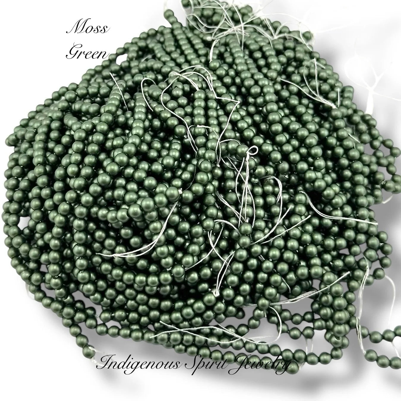 4mm Moss Green - Matte Pearl Bead