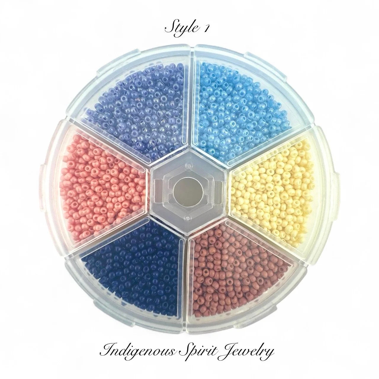 Style 1 - Fancy Glass Bead - 6 colour box set