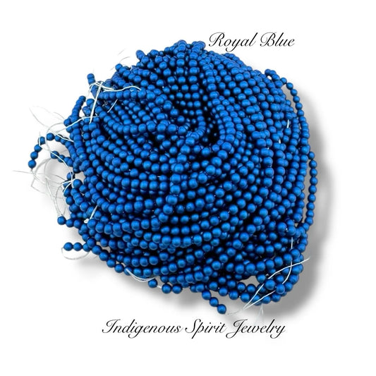 4mm Royal Blue - Matte Pearl Bead