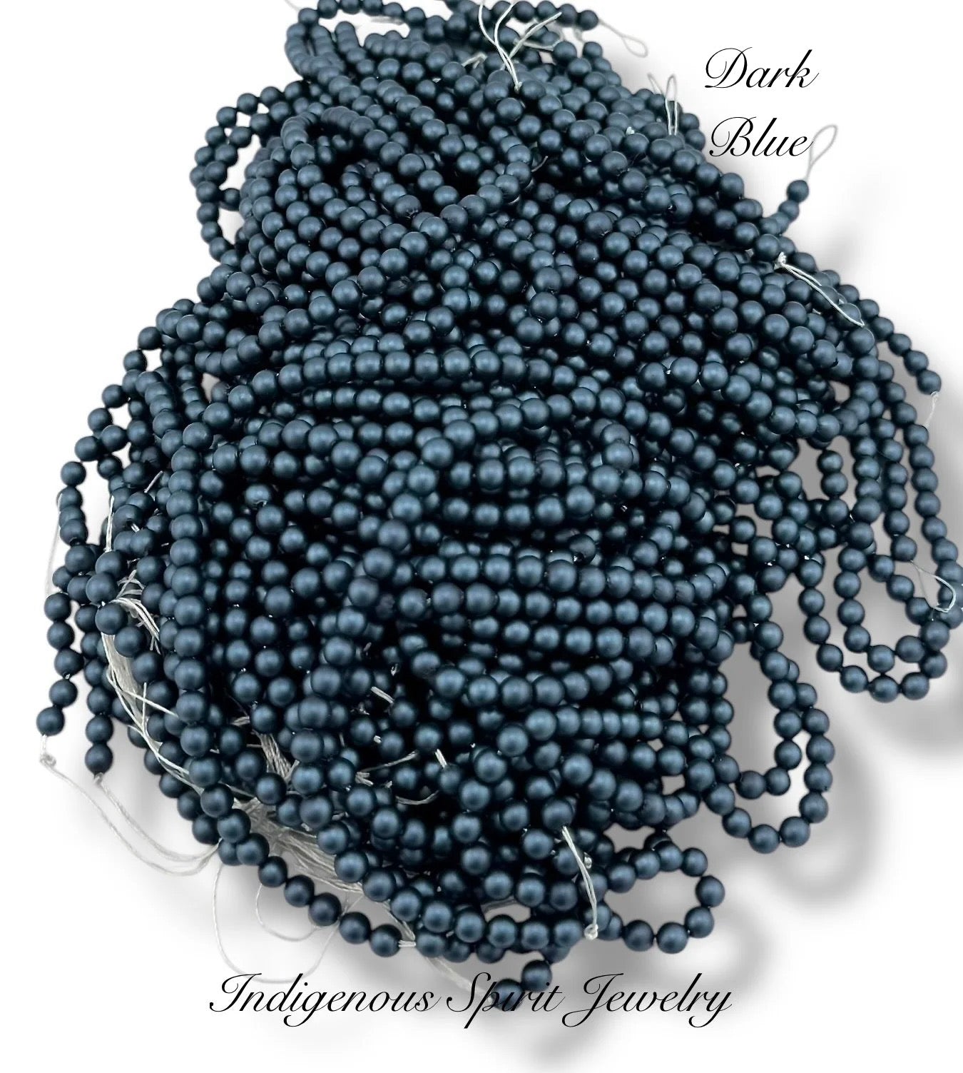 4mm Dark Blue - Matte Pearl Bead