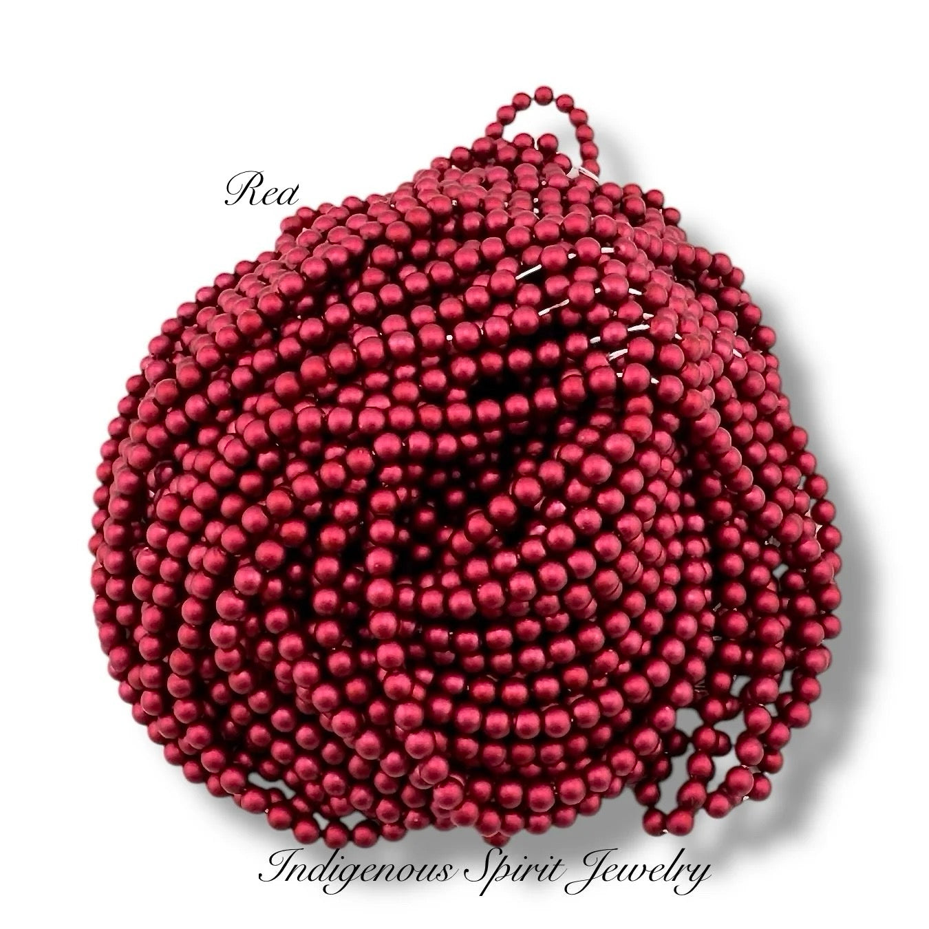 4mm Red - Matte Pearl Bead
