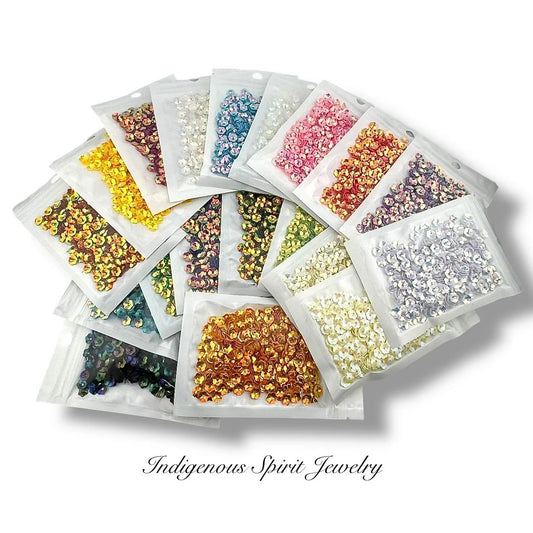 6mm Flower Cut Sequins - 20 AB Colours