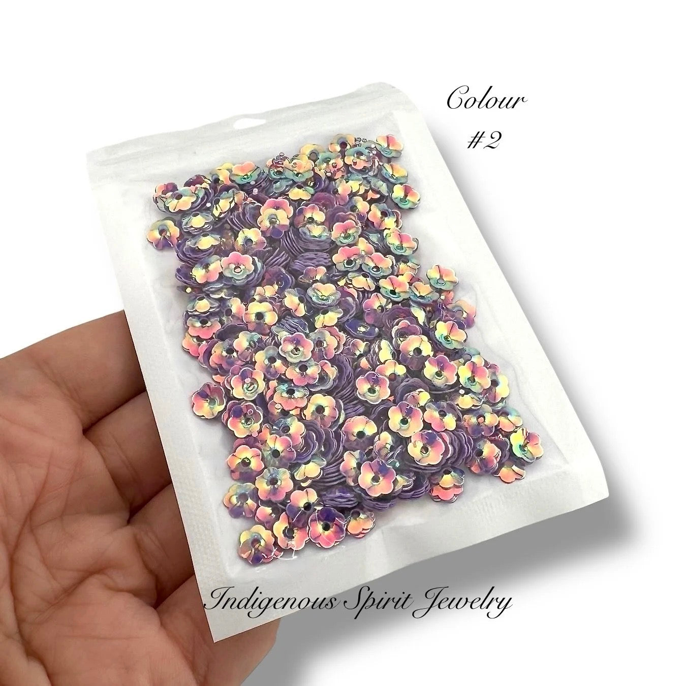 6mm Flower Cut Sequins - 20 AB Colours