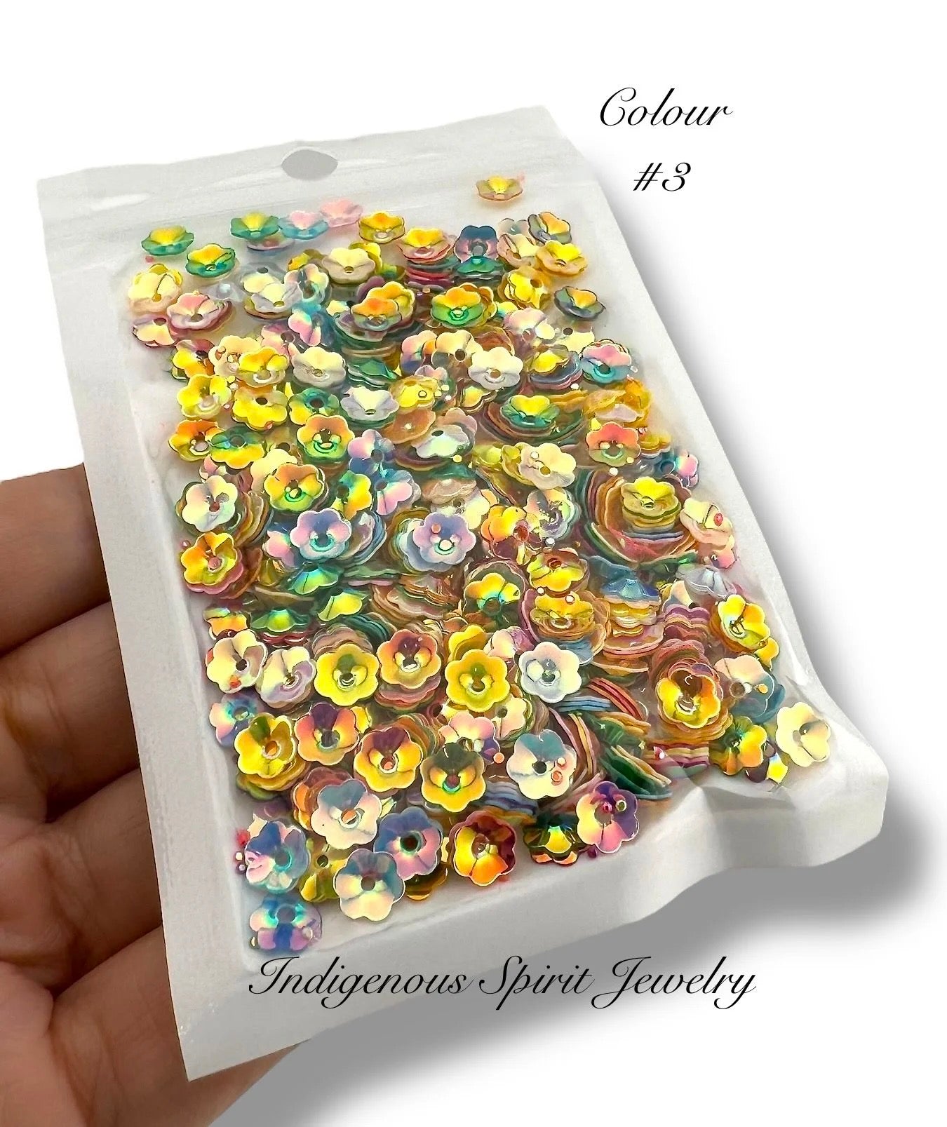 6mm Flower Cut Sequins - 20 AB Colours