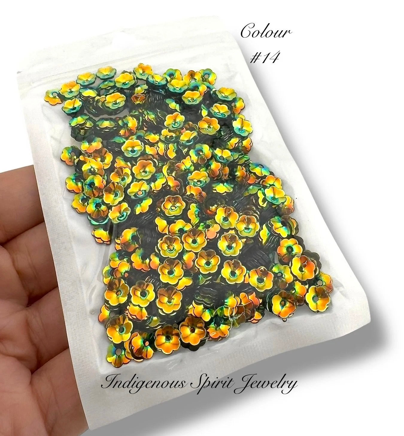 6mm Flower Cut Sequins - 20 AB Colours