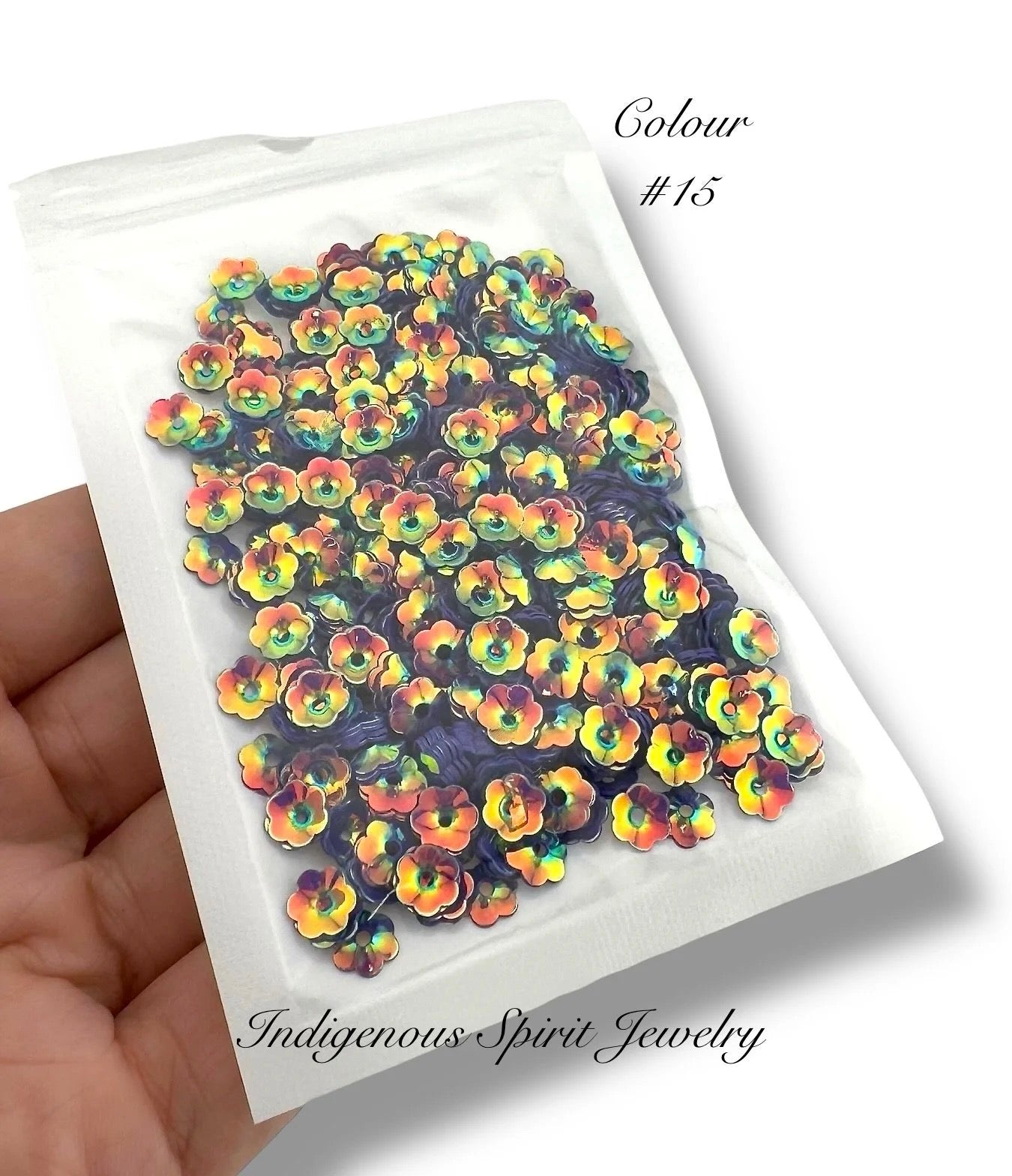 6mm Flower Cut Sequins - 20 AB Colours