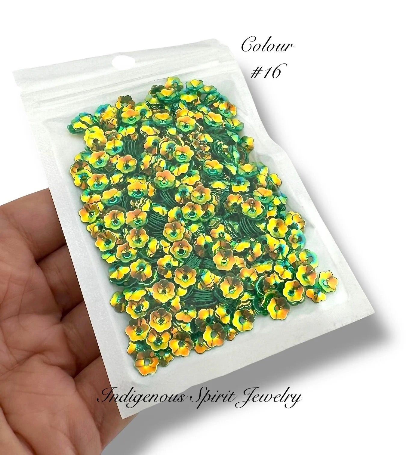 6mm Flower Cut Sequins - 20 AB Colours