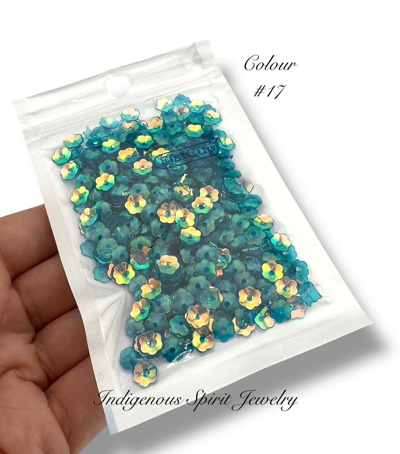 6mm Flower Cut Sequins - 20 AB Colours