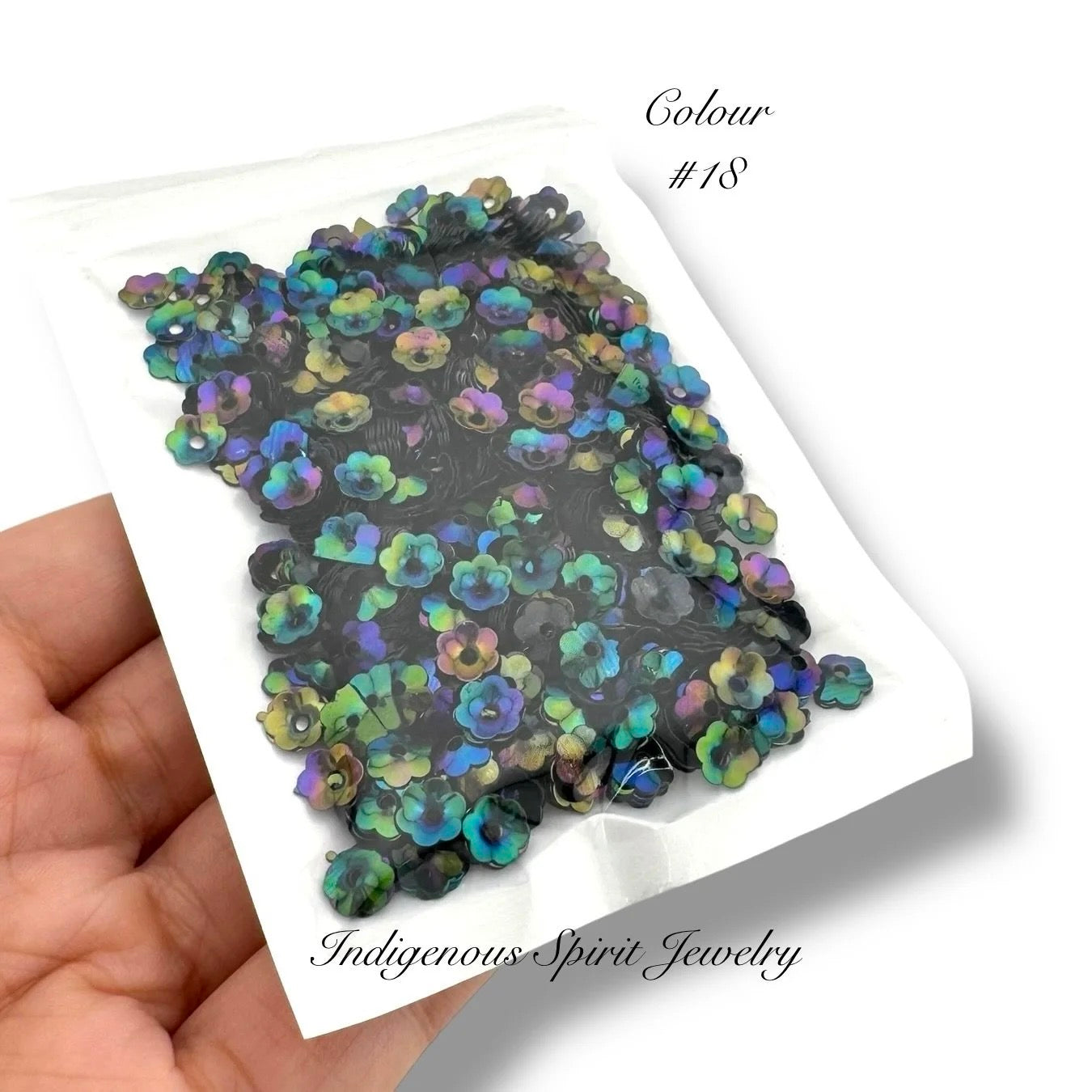 6mm Flower Cut Sequins - 20 AB Colours