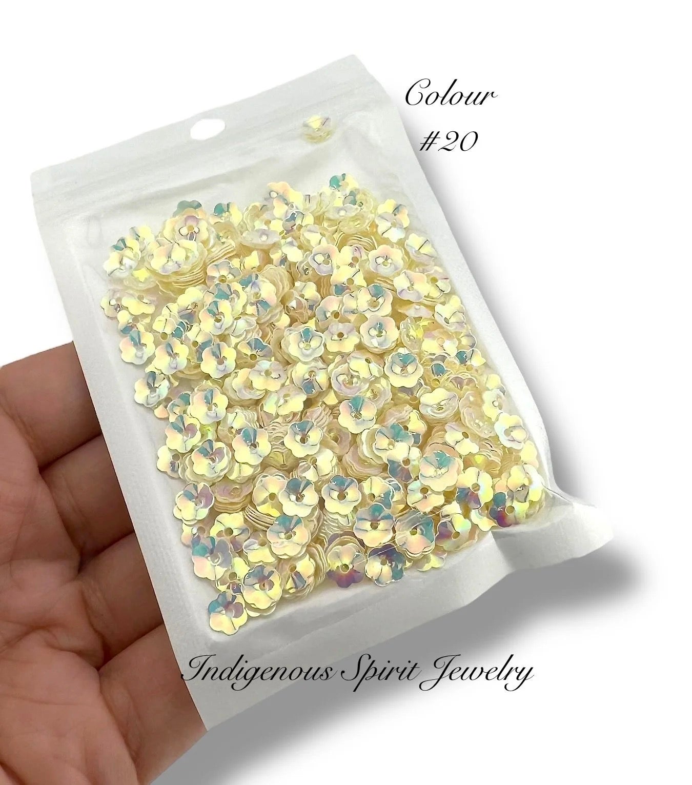 6mm Flower Cut Sequins - 20 AB Colours