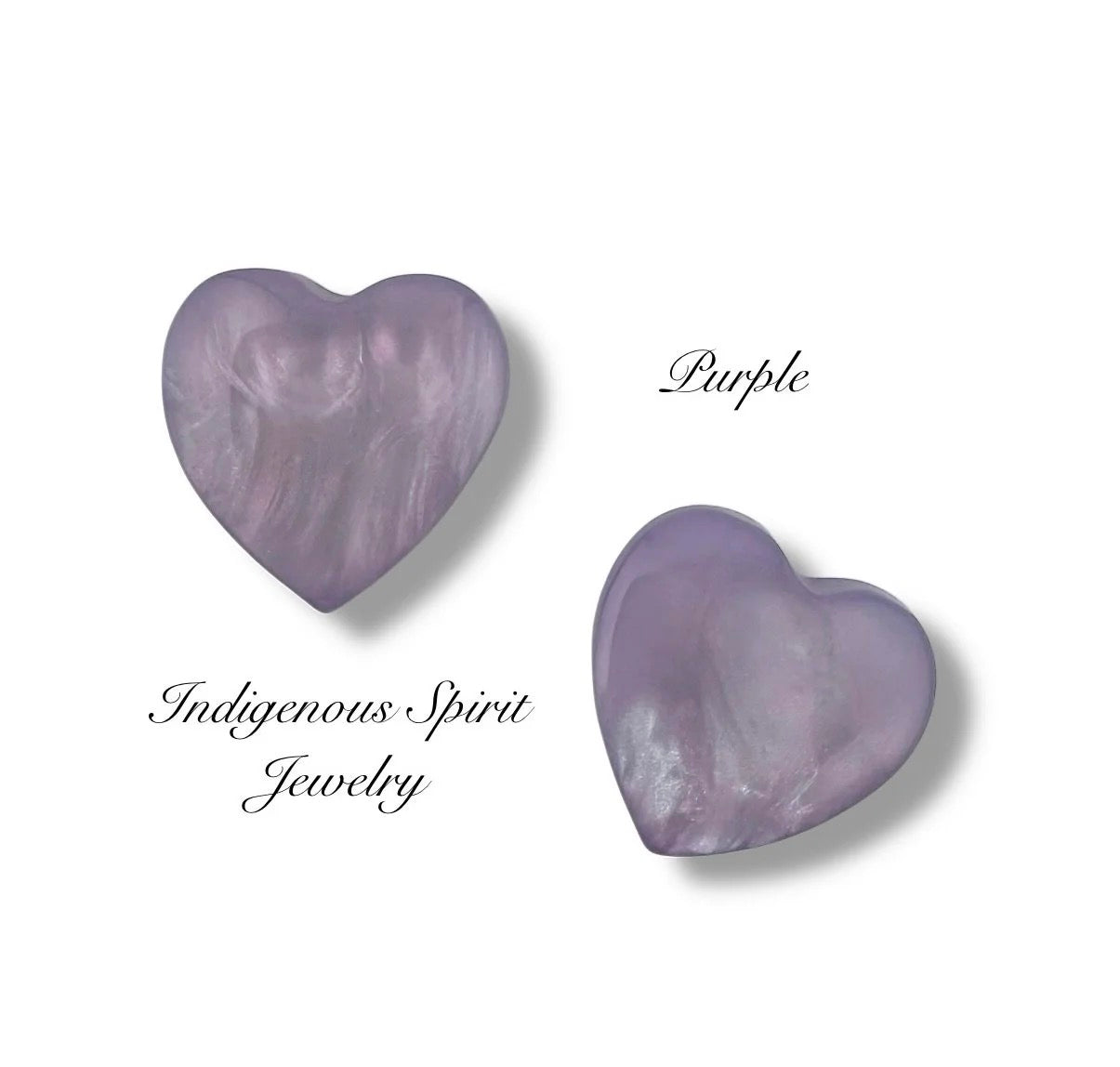 Colour Collection - Heart Imitation Shell, Resin Cabochons