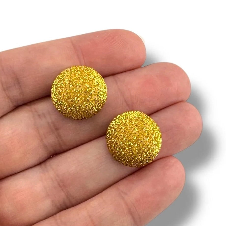 15mm Glitter Fabric Circle Cabochons